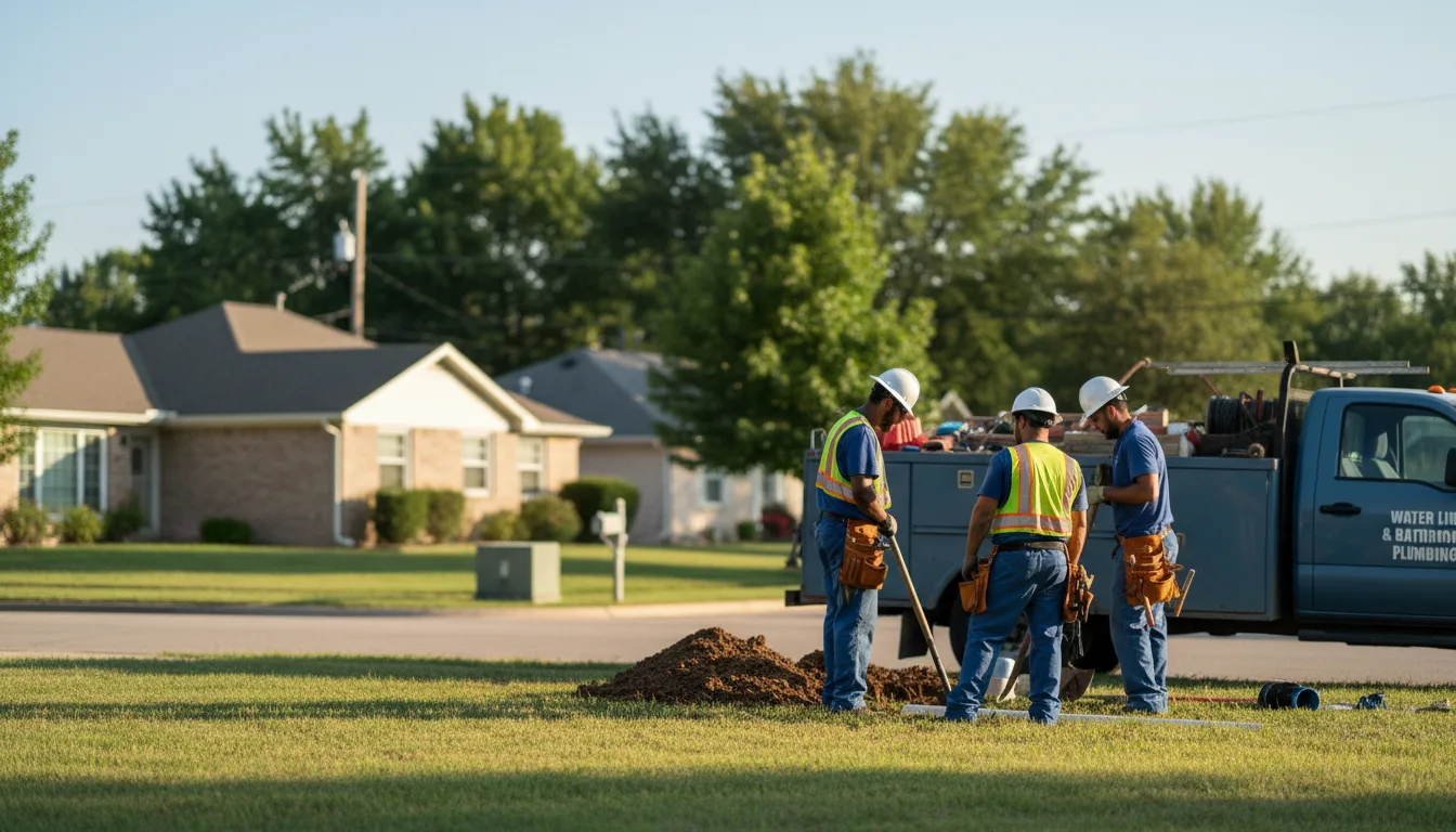 Residential water line and bathroom plumbing service in Plano, IL
